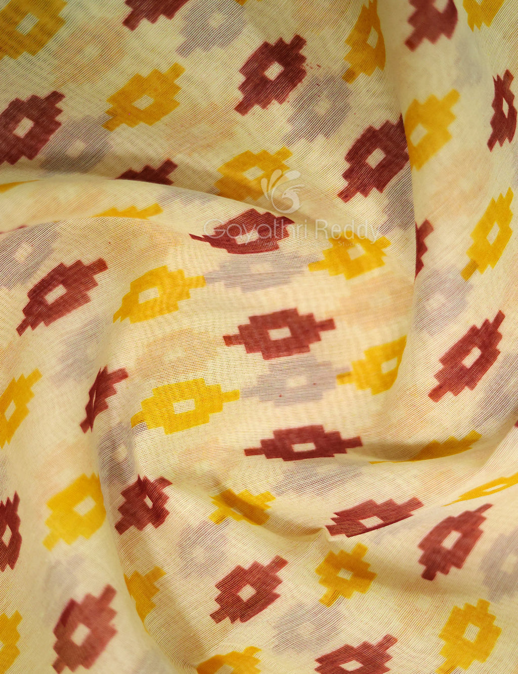Shades of Cream And Light Orange Colour Blouse Patola Print Semi Chanderi Saree By Gayathri Reddy Designer Studio | Grocsy