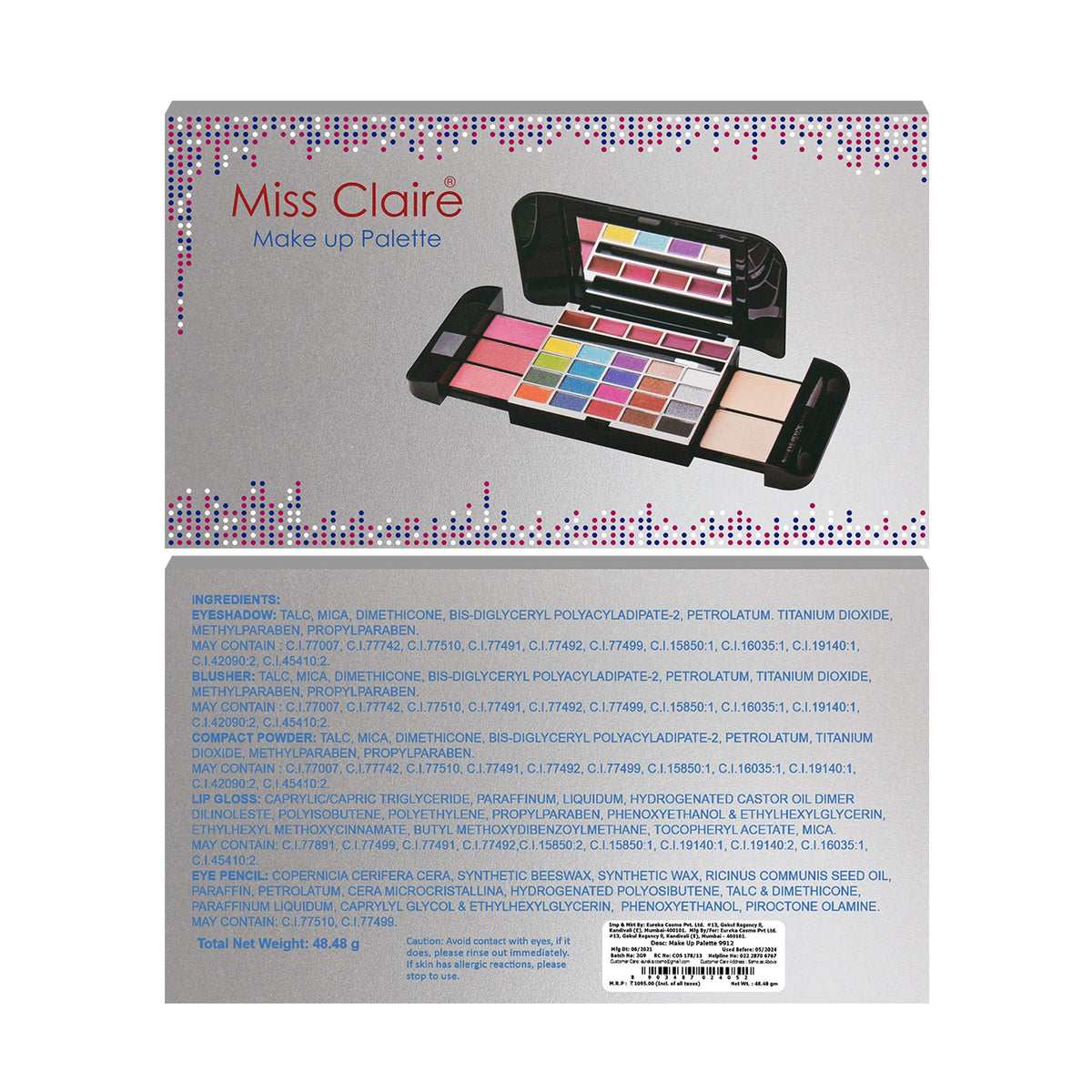 Miss Claire Make Up Palette 9912 (Make Up Kit) | Grocsy