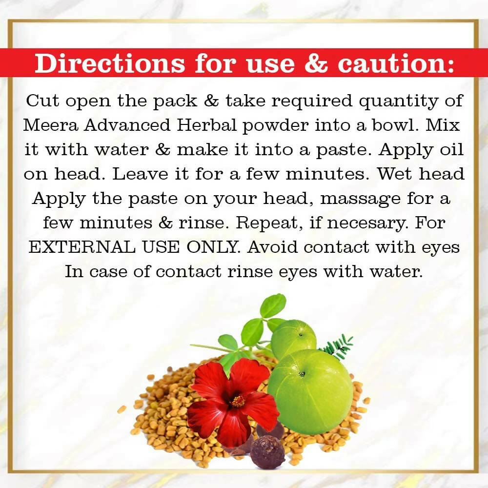 Meera Herbal Hairwash Powder With 11 Naturals Herbs | Grocsy