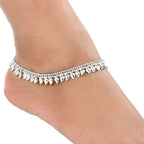 AanyaCentric Silver Plated Traditional Anklets Payal - Classic and Stylish for Women and Girls | Grocsy