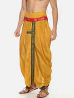 Sethukrishna Men Mustard Yellow Solid Readymade Dhoti Pant | Grocsy