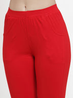 TAG 7 Women Pack Of 2 Solid Ankle-Length Straight-Fit Leggings | Grocsy