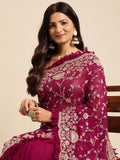 kasee Floral Zari Pure Georgette Saree | Grocsy