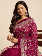 kasee Floral Zari Pure Georgette Saree | Grocsy
