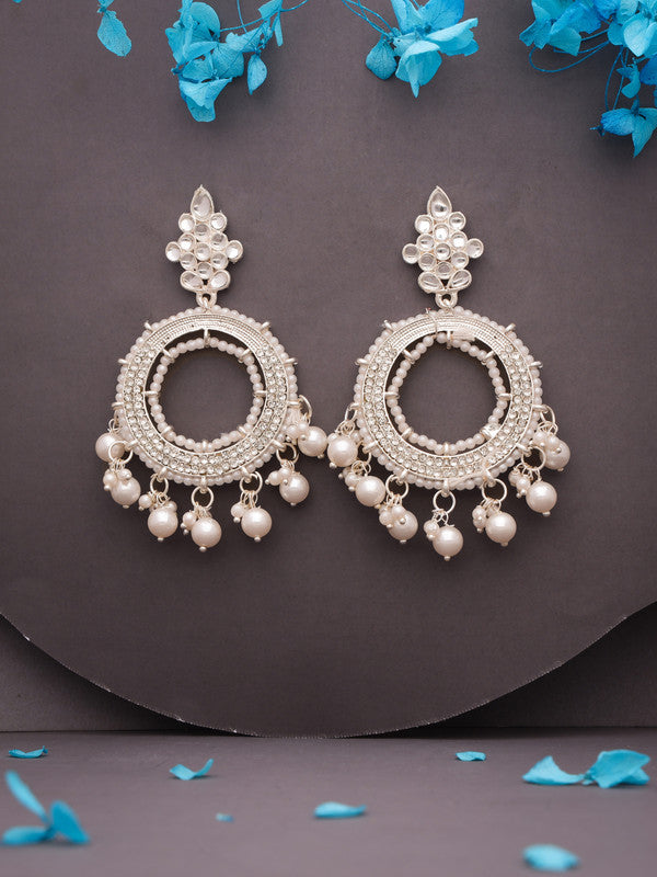 Tehzeeb Creations Gold Drop & Danglers Earring With Tikka For Women & Girls Diamond, Pearl Brass Drops & Danglers | Grocsy
