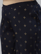 Sztori Plus Size Floral Printed Round Neck Straight Kurta with Palazzos | Grocsy