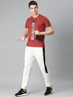 Alcis Men Typography Printed Anti Static Slim Fit Sports T-shirt | Grocsy