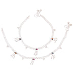 AanyaCentric Silver Plated Traditional Anklets Payal - Classic and Stylish for Women and Girls | Grocsy
