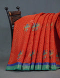 Orange Colour With Pista Green Blouse Cotton Brasso Saree By Gayathri Reddy Designer Studio | Grocsy