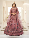 Myra Rust Orange Heavy Embroidered Designer Lehenga | Grocsy