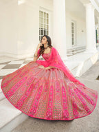 Myra Deep Pink Heavy Embroidered Designer Lehenga | Grocsy