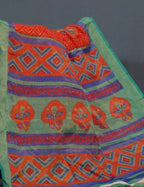 Orange Colour With Pista Green Blouse Cotton Brasso Saree By Gayathri Reddy Designer Studio | Grocsy