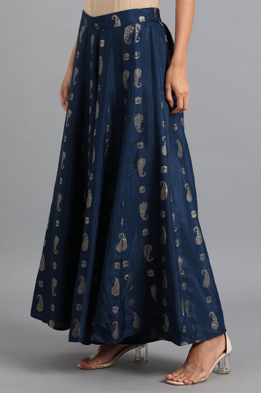 W for Woman Blue Printed Culottes | Grocsy