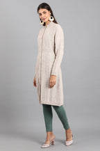 W for Woman Grey Open Front Jacket | Grocsy