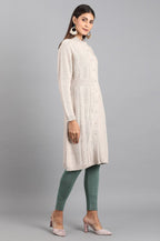 W for Woman Grey Open Front Jacket | Grocsy