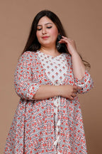 Miravan Women's Cotton Floral Printed Kurta With Jacket | Grocsy