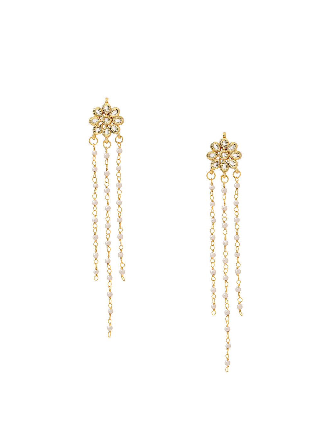 Ruby Raang Gold Kundan Necklace with Dangler Earrings | Grocsy