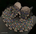Tehzeeb Creations Women's Silver Colour Oxidised Necklace And Earring With Multi Beads | Grocsy