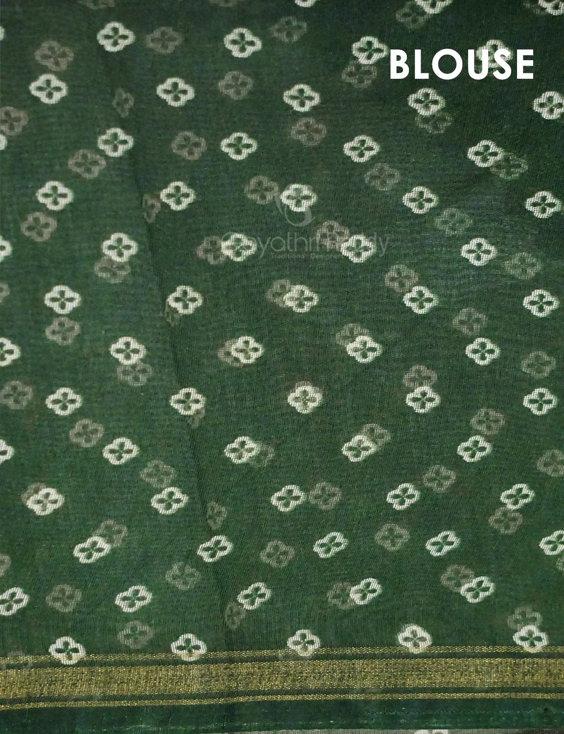 Shades of Green Colour Floral Design Semi Chanderi Saree By Gayathri Reddy Designer Studio | Grocsy