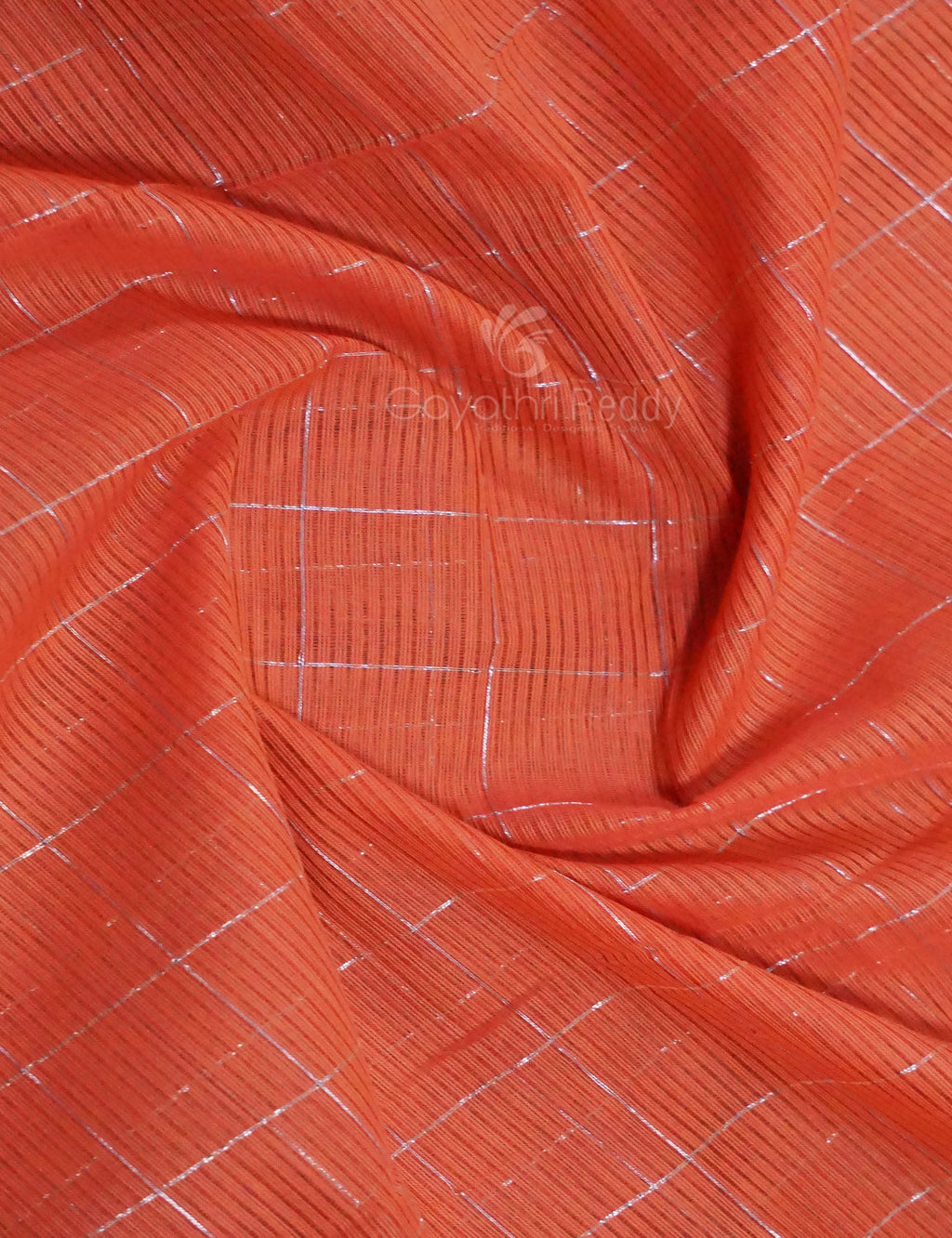 Dual Shade of Tomato Peach And Aqua Green Pure Mangalgiri Cotton By Gayathri Reddy Designer Studio | Grocsy
