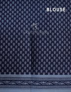 Shades of Dark Navy Blue And Grey With Pichwai Print Munga Cotton Saree By Gayathri Reddy Designer Studio | Grocsy