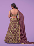 Myra Lilac Georgette Embroidered Designer Lehenga | Grocsy