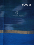 Dual Shades of Black And Bottle Green Mangalagiri Ikkat Cotton Saree By Gayathri Reddy Designer Studio | Grocsy