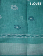 Shades of Light Rama Green Colour Floral Print Semi Chanderi Saree By Gayathri Reddy Designer Studio | Grocsy