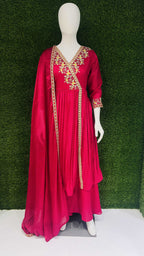 Anaita Pink Anarkali Readymade Suit with Embroidery Work | Grocsy