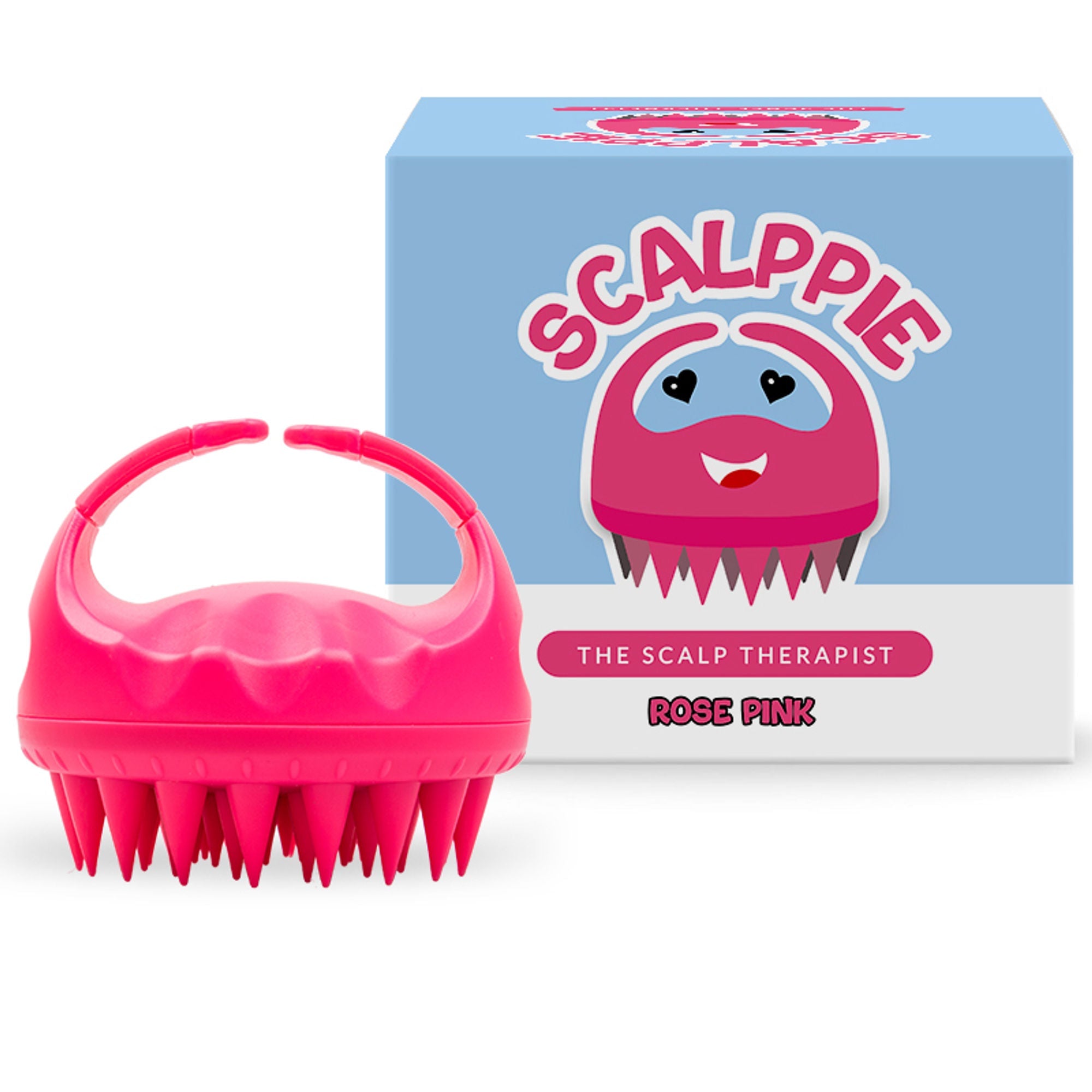 Scalppie Silicon Hair Scalp Massager & Shampoo Brush Scrub For Hair Growth & Anti Dandruff - Pink | Grocsy