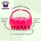 Scalppie Silicon Hair Scalp Massager & Shampoo Brush Scrub For Hair Growth & Anti Dandruff - Pink | Grocsy