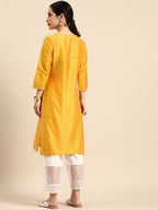 Sangria Women Geometric Embroidered Mirror Work Kurta | Grocsy