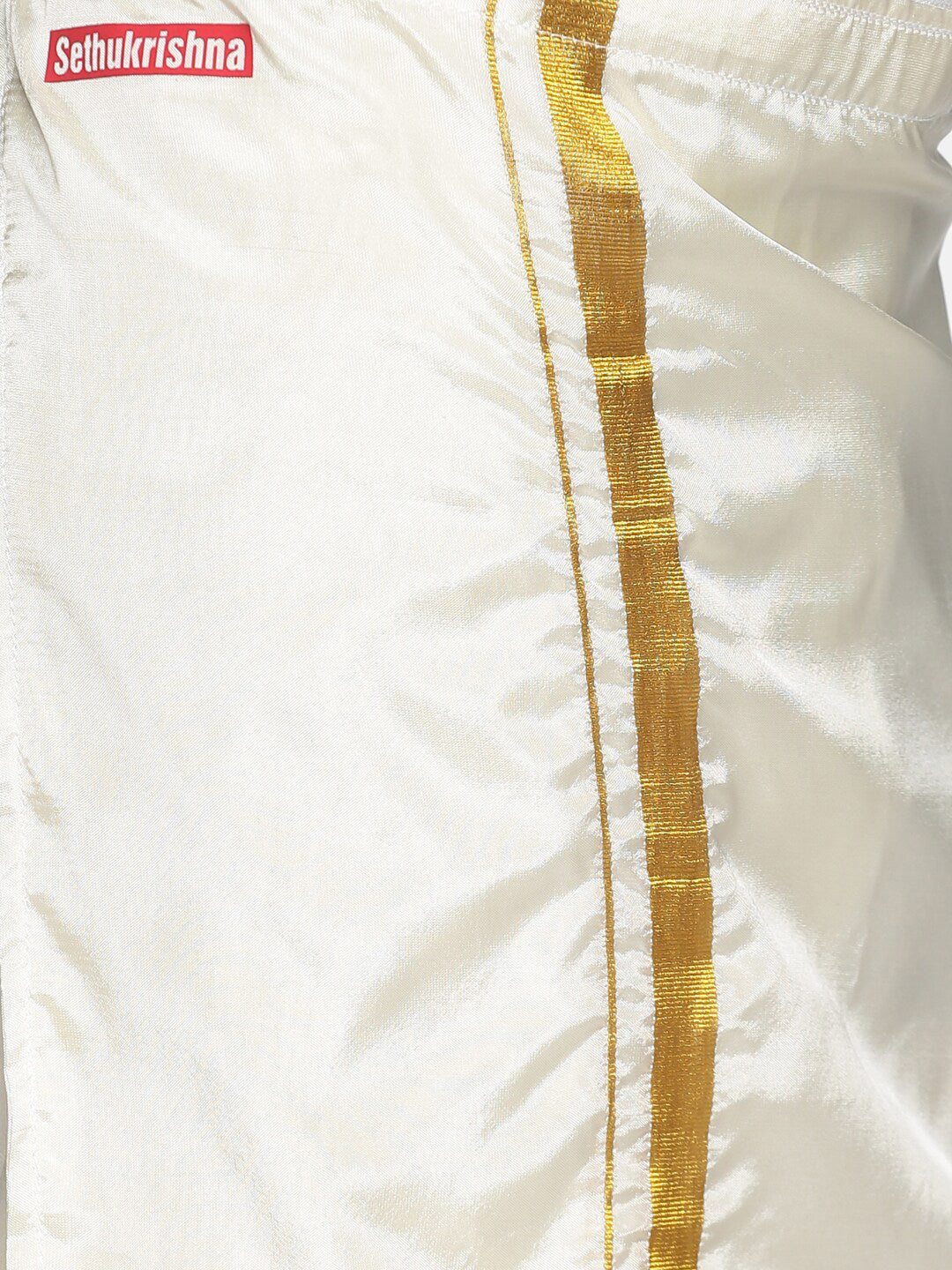 Sethukrishna Boys Grey & White Solid Shirt with Veshti Set | Grocsy