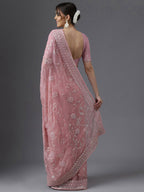 kasee Floral Embroidered Sequinned Organza Saree | Grocsy