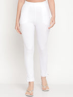 TAG 7 Women Yellow & White Pack of 2 Straight Fit Ankle-Length Leggings | Grocsy