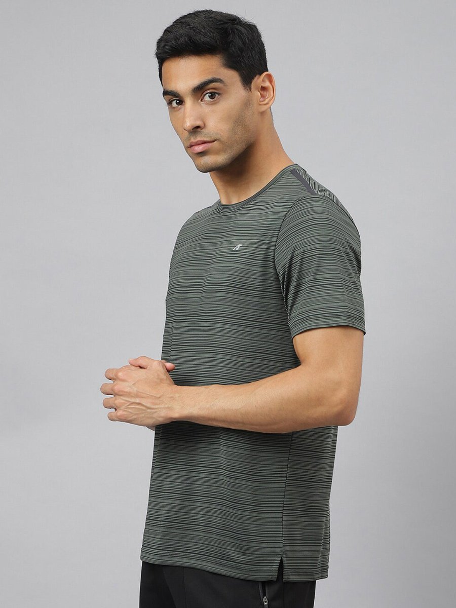 Alcis Men Stretch-X Anti-Static Slim-Fit Round Neck Running T-Shirt | Grocsy
