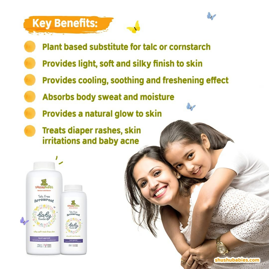 ShuShu Babies Talc Free Baby Powder with Arrowroot Extracts (under 0-3 Years Baby) | Grocsy
