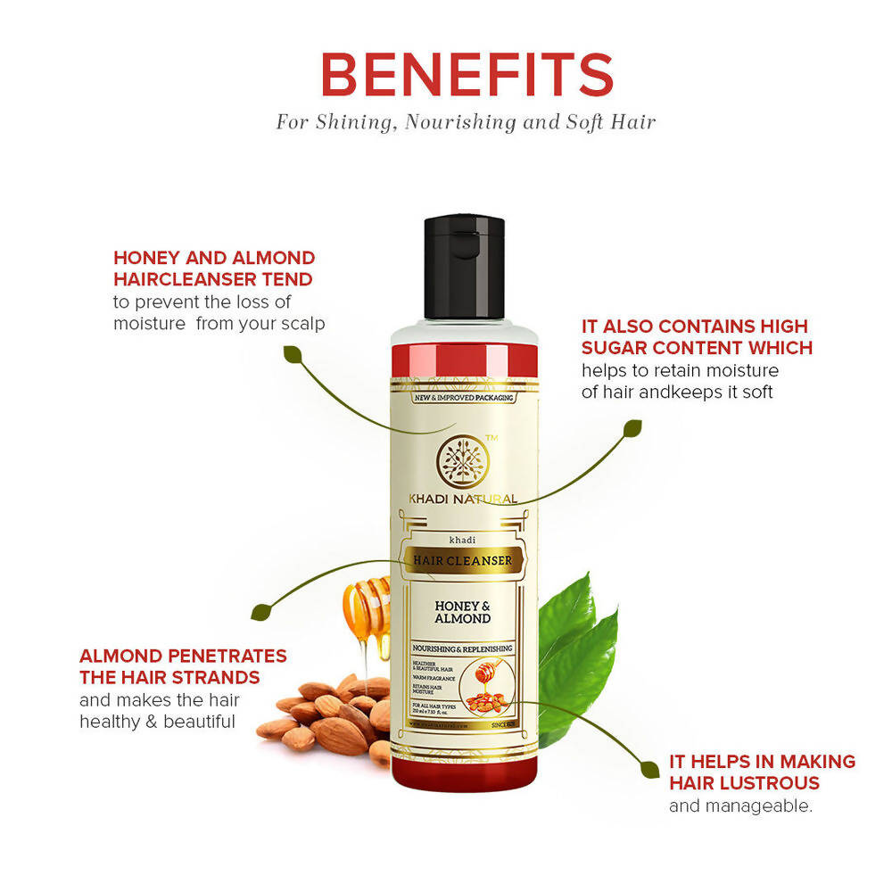 Khadi Natural Honey & Almond Hair Cleanser | Grocsy