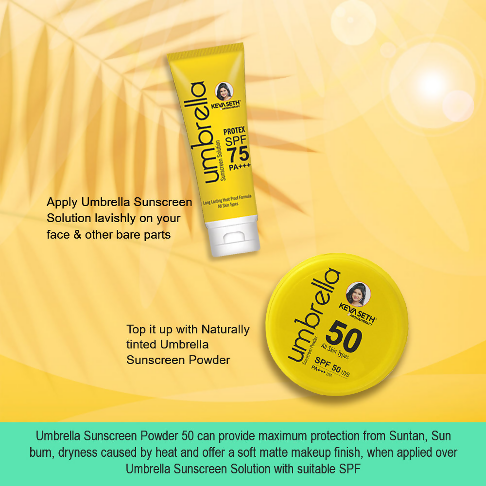 Keya Seth Aromatherapy Umbrella Sunscreen Powder SPF 50 UVB PA+++ UVA | Grocsy