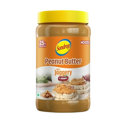 Sundrop Peanut Butter With Jaggery, Creamy | Grocsy