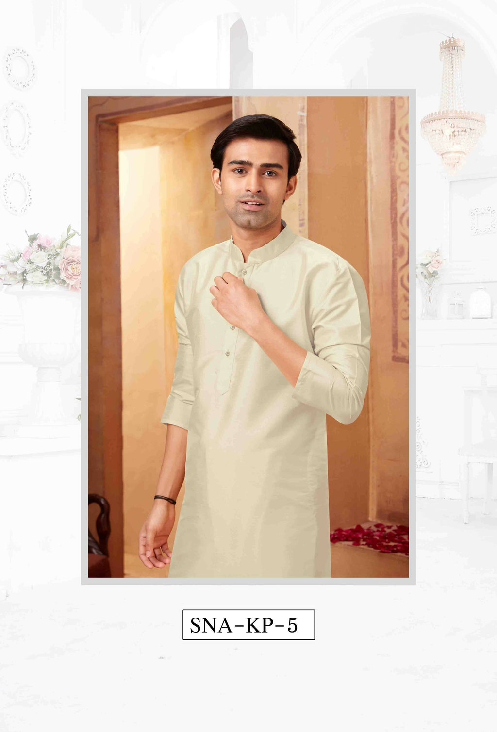 Joban Fashion Off White Art Silk Kurta Pyjama | Grocsy