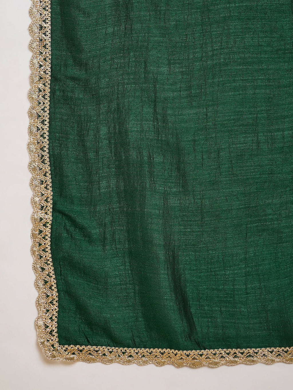 The52 Women's Beautiful Embroidery Work Vichitra Silk Fabric Flared Kurta Pant and Dupatta Set-Green | Grocsy