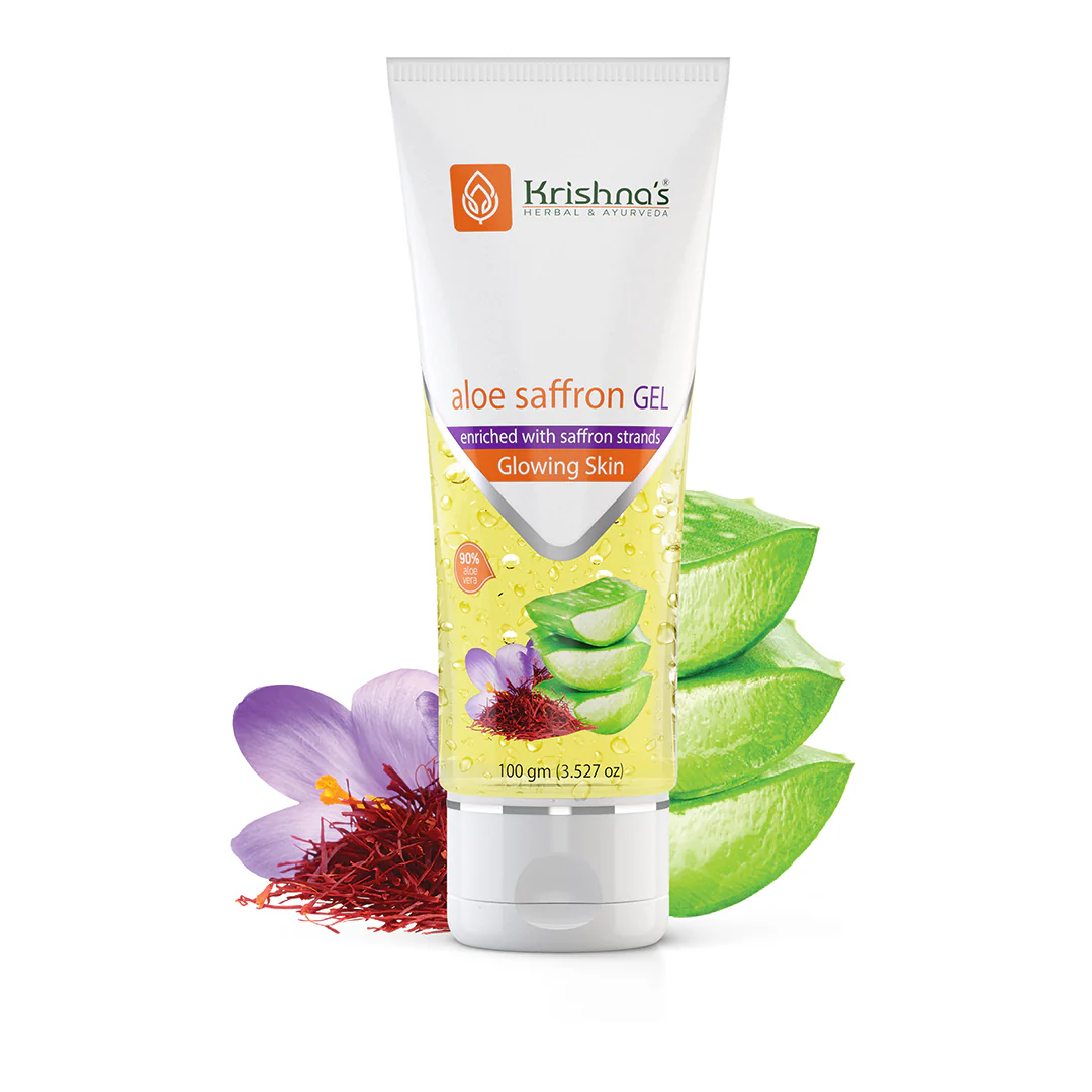 Krishna's Herbal & Ayurveda Aloe Vera Saffron Gel | Grocsy