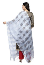 Mominos Fashion Moeza Silver Grey Window Cotton Dupatta | Grocsy