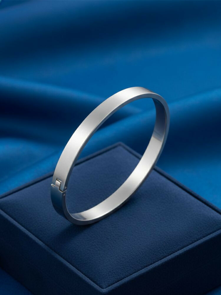 NVR Men's Silver Kada Bracelet | Grocsy