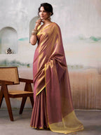 Shree Shyam Fashion Tissue Silk Pruple Saree | Grocsy