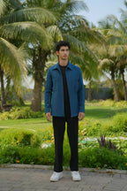 Sleek Teal Blue Shacket by Hilo Design | Grocsy