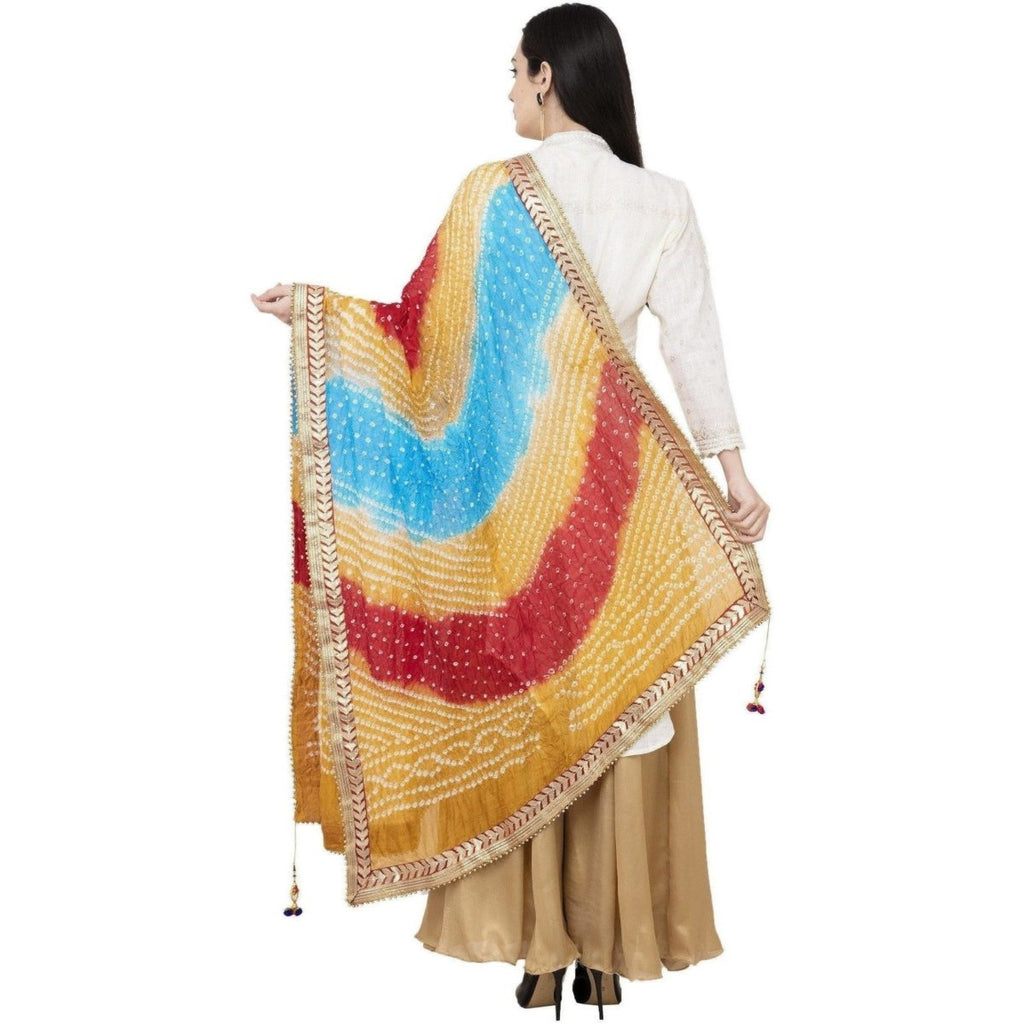 A R Silk Bandhej Multi Gota Fancy Dupatta Color Multi Color Dupatta | Grocsy
