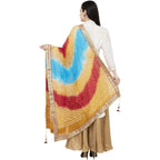 A R Silk Bandhej Multi Gota Fancy Dupatta Color Multi Color Dupatta | Grocsy