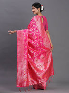 Shree Shyam Fashion Banarasi Silk Pink Saree | Grocsy